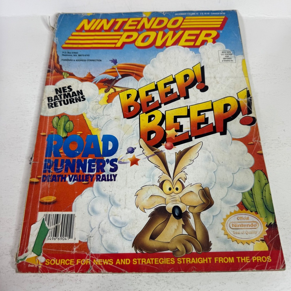 Nintendo Power Magazine Volume 43 Dec 1992 Road Runner Batman Returns Poster